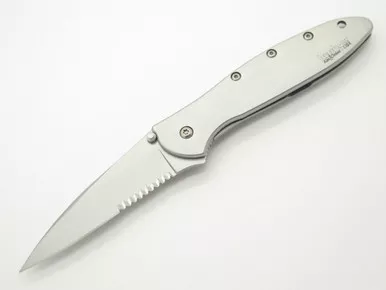 07 KERSHAW 1660 1660ST LEEK COMBO STAINLESS ONION FOLDING POCKET KNIFE BLEM