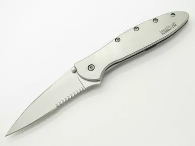 08 KERSHAW 1660 1660ST LEEK COMBO STAINLESS KEN ONION FOLDING POCKET KNIFE