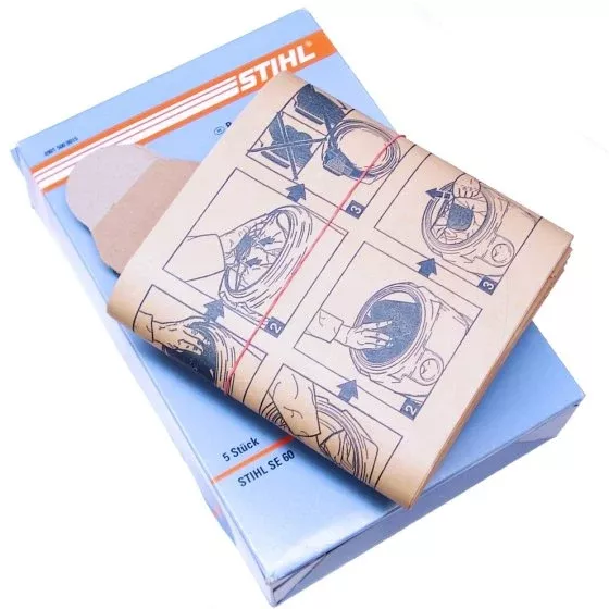 5 Filter Bags for Stihl SE60, SE60C Vacuum Cleaner - OEM 49015009015