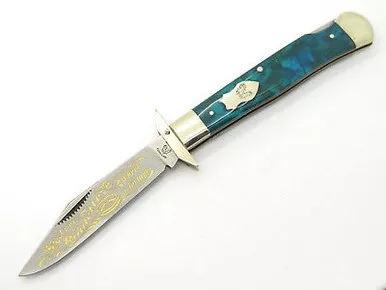 '97 FIGHT'N ROOSTER FRANK BUSTER CASINO CHEETAH SWING GUARD FOLDING KNIFE