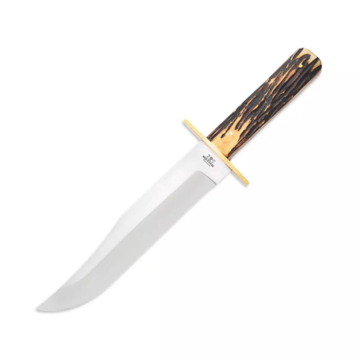 Bear & Son 502 - American STD Bowie Genuine India Stag Bone w/ Leather Sheath