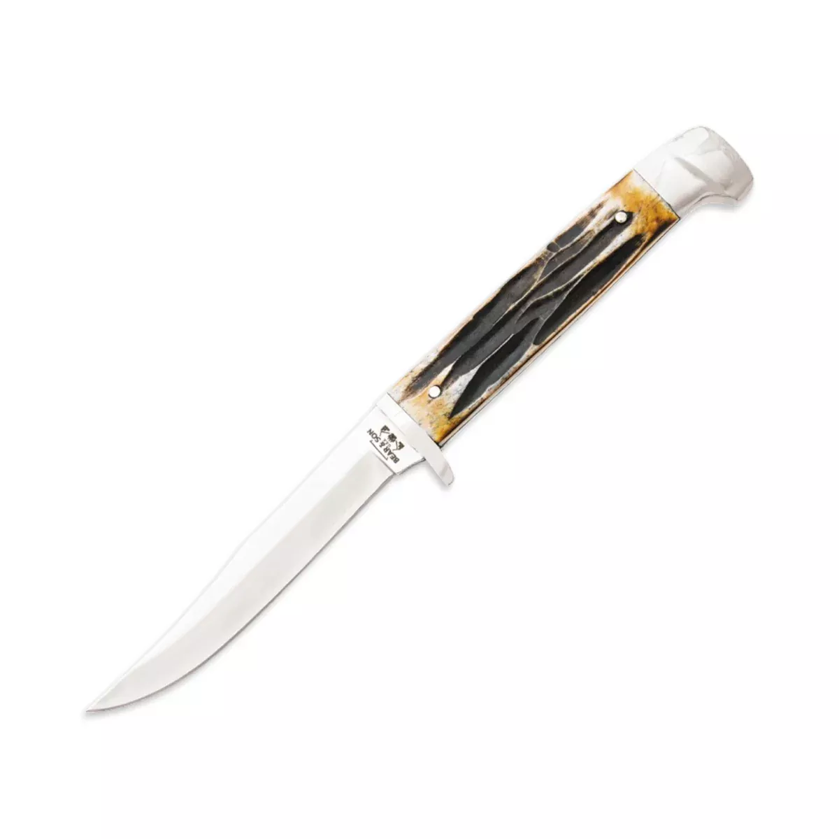Bear & Son 563 - Genuine India Stag Bone Hunter w/ Leather Sheath