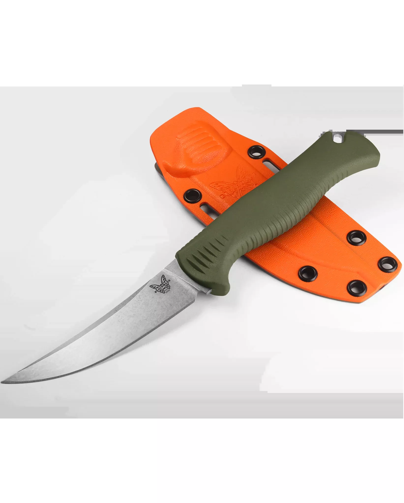Benchmade Meatcrafter 4" - OD Green Santoprene Handle - CPM-154 - Fixed Blade - 15505