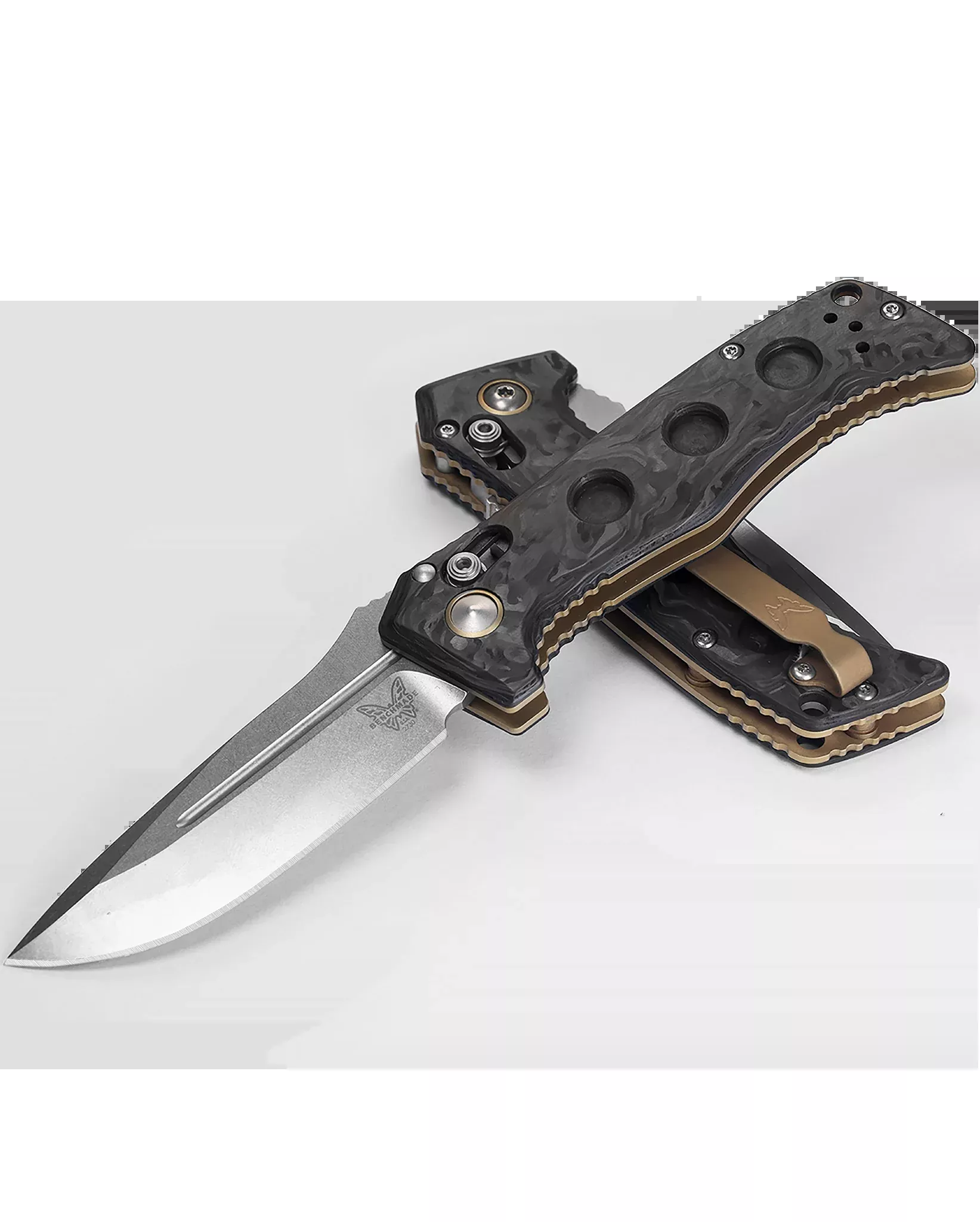 Benchmade Mini Auto Adamas - CPM-MagnaCut - Marbled Carbon Fiber - 2730-03