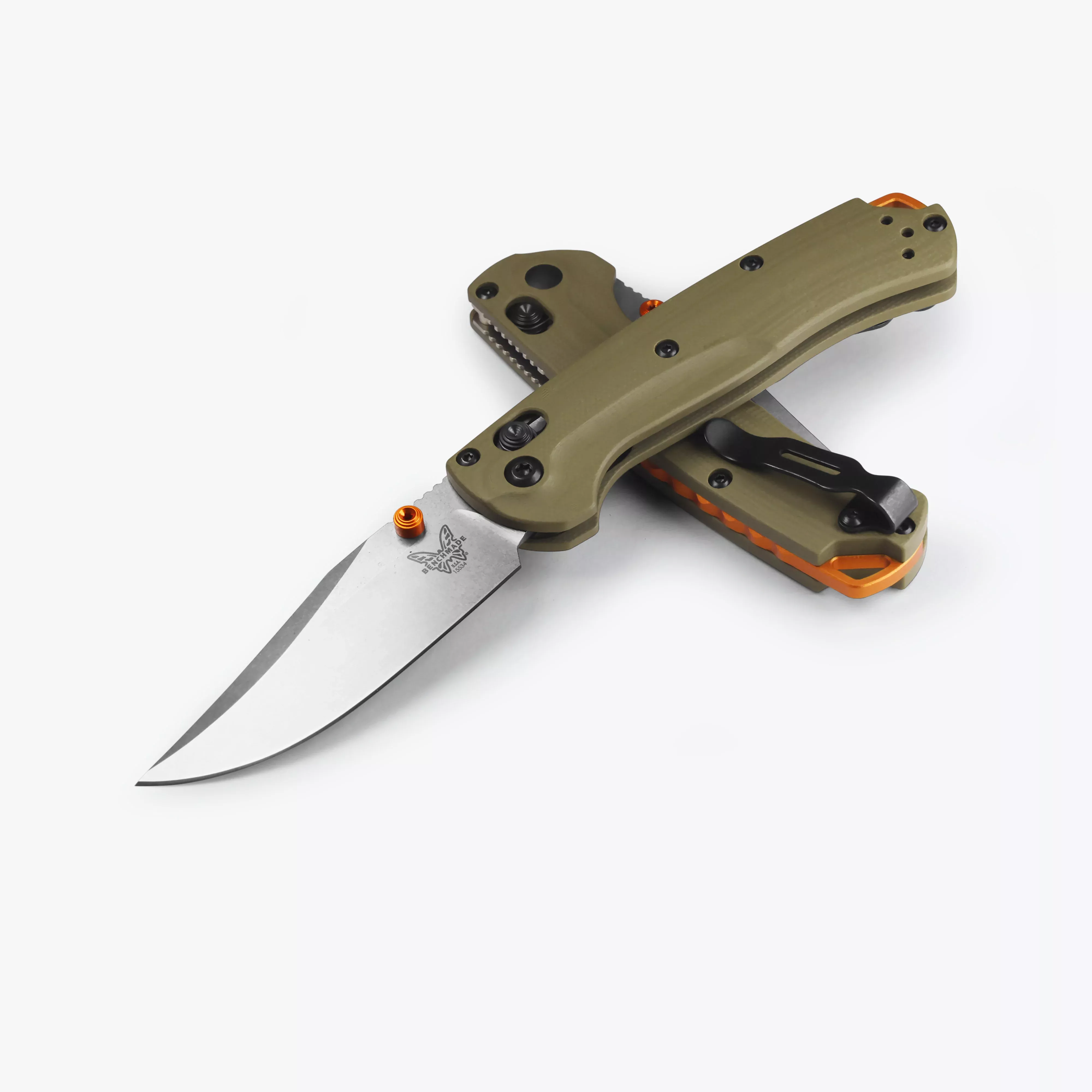 Benchmade Mini Taggedout - AXIS Lock - HUNT Series - CPM-S45VN - Green G10 Handle - 15534