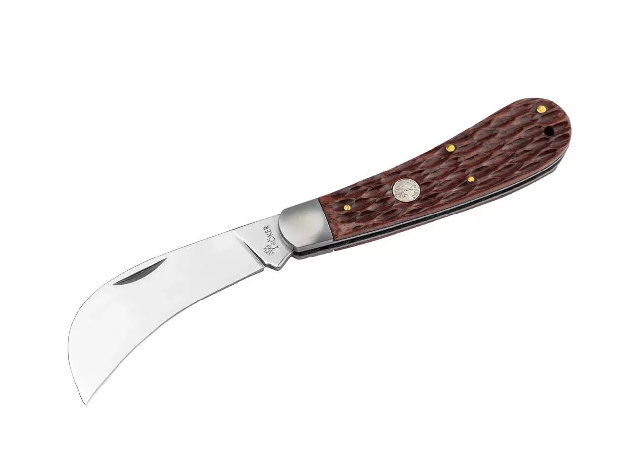 Boker Hawkbill Slip Joint - Brown Jigged Bone - D2 Blade - 110843