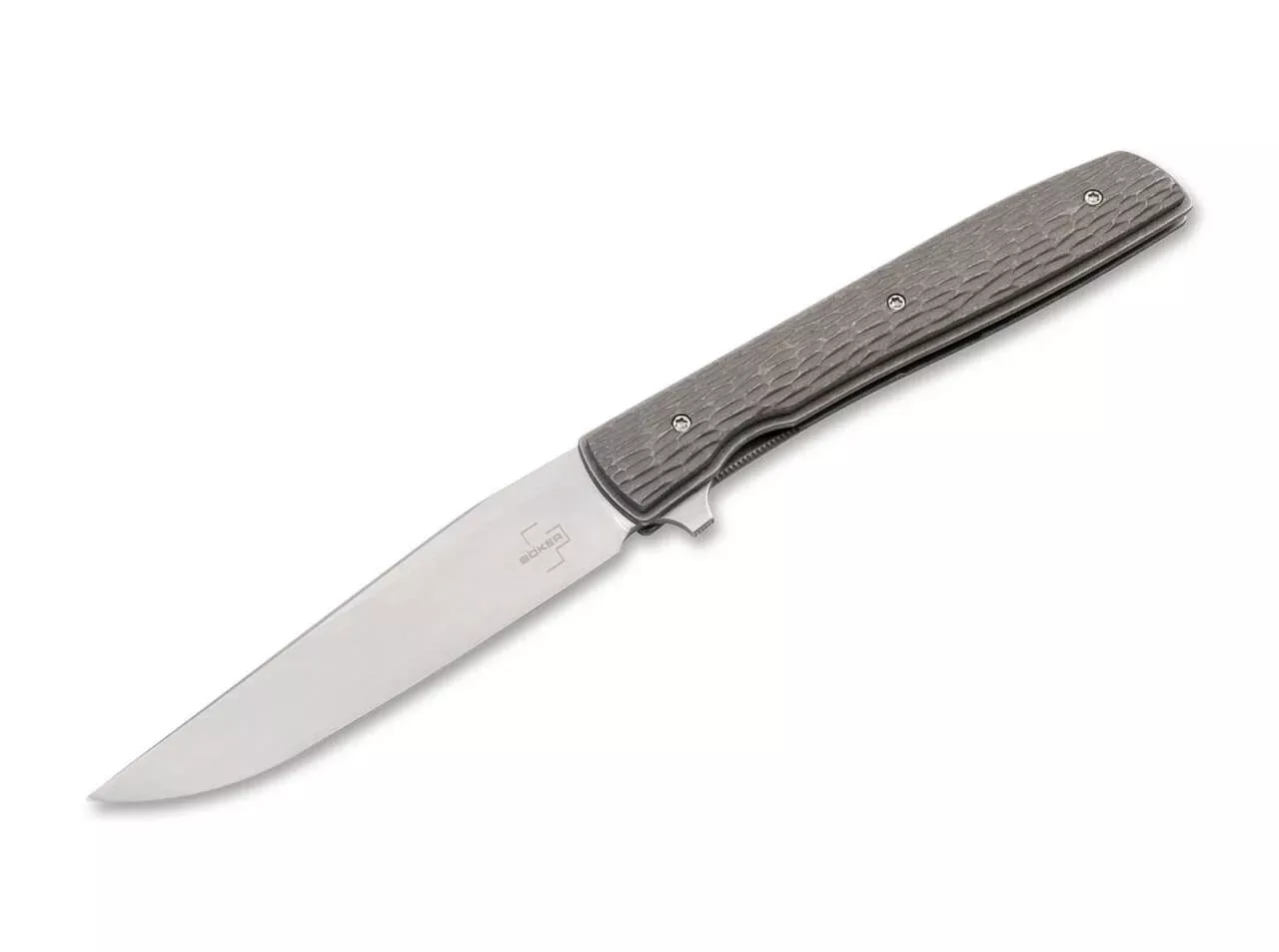 Boker Plus Urban Trapper - Jigged Titanium Frame Lock Knife -Grey - 01BO476