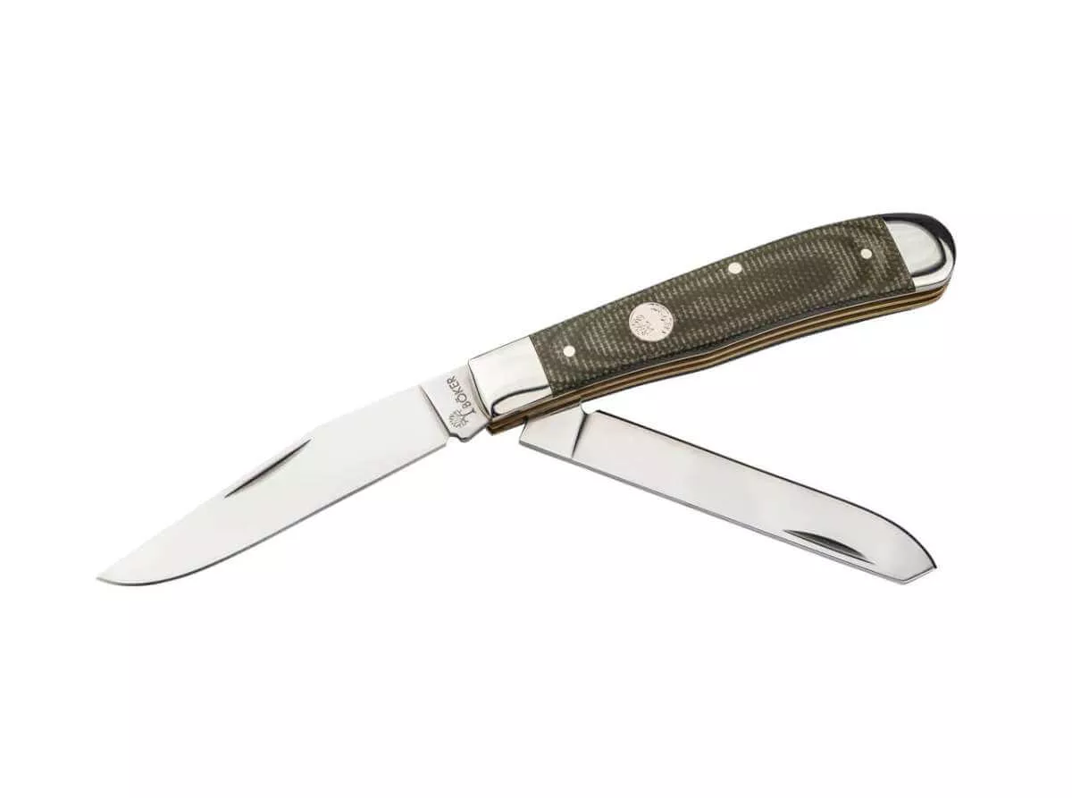 Boker Treebrand Trapper - Green Canvas Micarta - D2 Blade - 110888