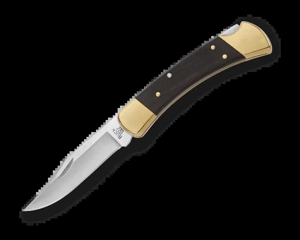 Buck 110 Folding Hunter - Ebony Wood Handles - 420HC Blade - 9210