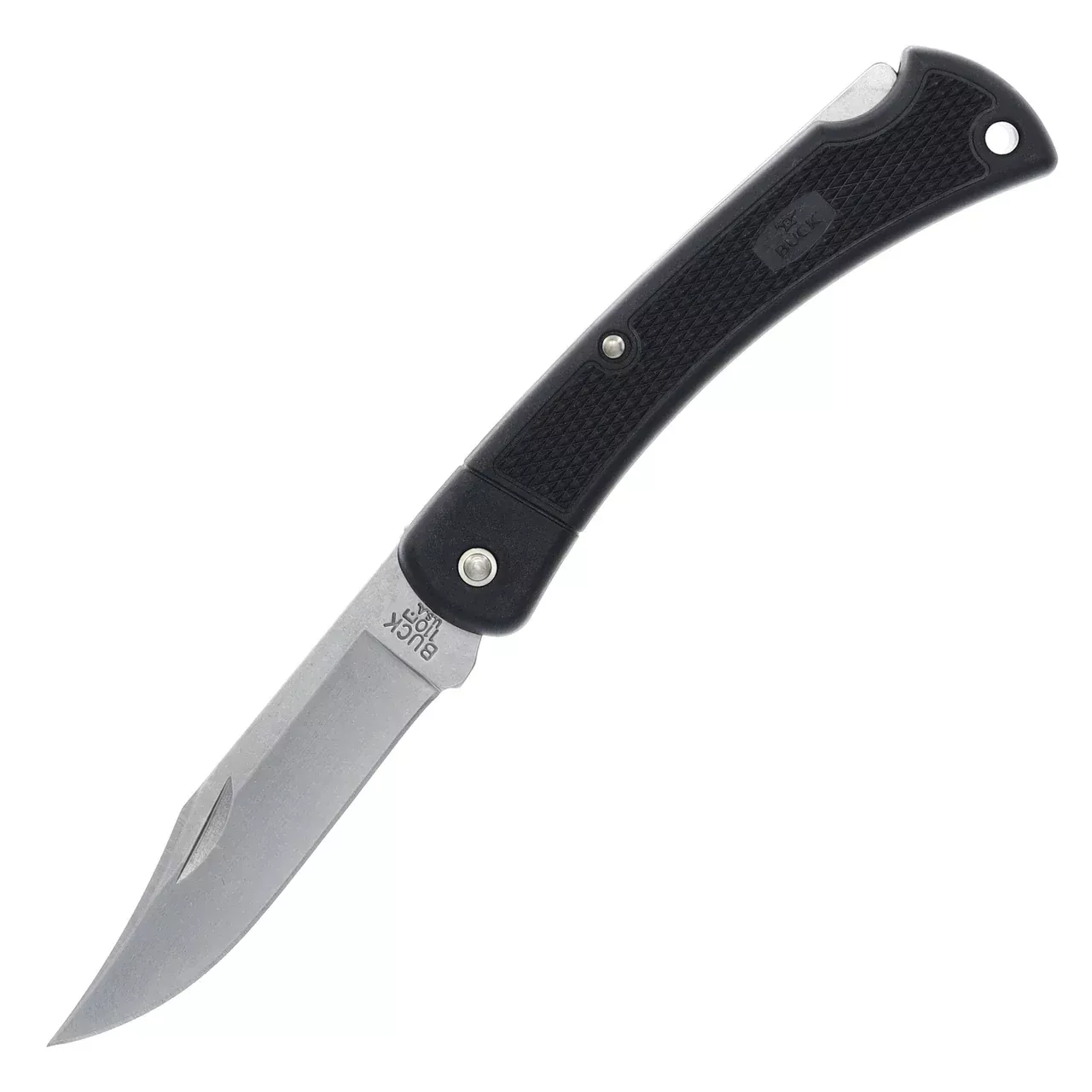 Buck 110 Folding Hunter LT - Black GFN Handles - Satin Clip Point Blade - BU11553