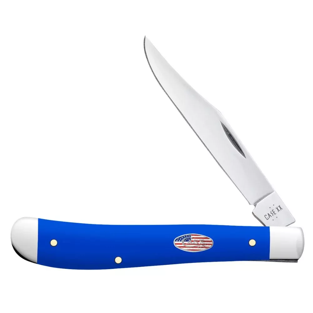 Case Slimline Trapper - Royal Blue Smooth Synthetic - Tru-Sharp Steel - 16403