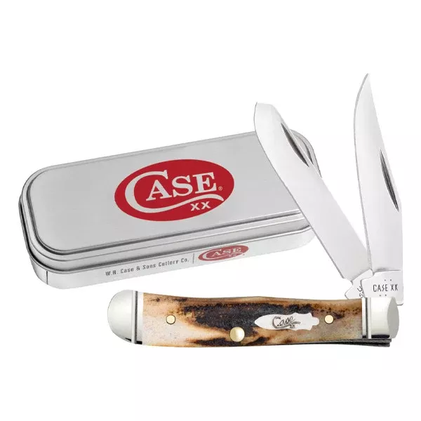 Case Tiny Trapper - Genuine Stag Handle w/tin - Tru-Sharp Steel - 10862