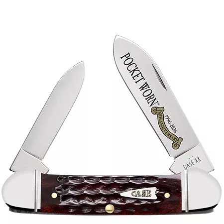 Case XX Canoe - Pocket Worn Mahogany Bone - Fluted Bolsters - Tru-Sharp Steel - 55235