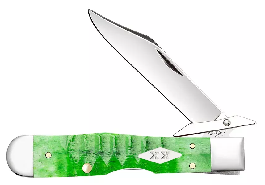 Case XX Cheetah Cub - Bright Green Gator Jigged Bone - Tru-Sharp Steel - 11446