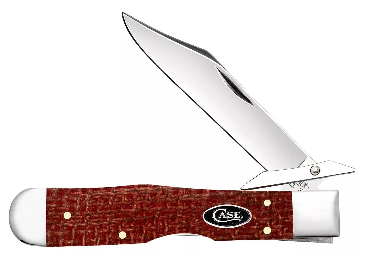 Case XX™ Cheetah Cub - Dark Red Burlap Micarta - Carbon Steel - 12277