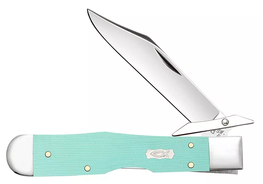 Case XX Cheetah Cub - Seafoam Green Smooth G-10 - Tru-Sharp Blade - 18112