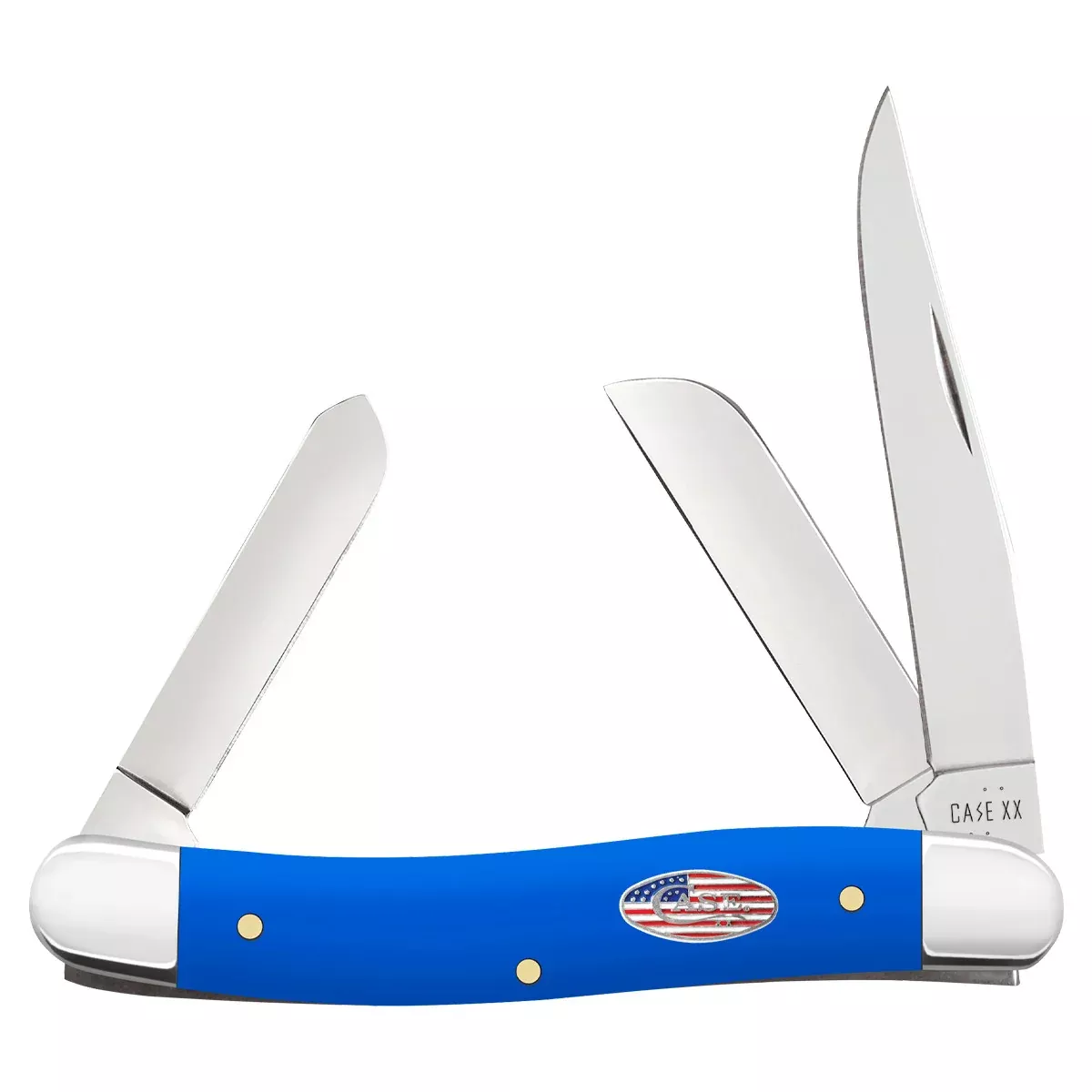 Case XX Medium Stockman - Royal Blue Smooth Synthetic - Tru-Sharp Steel - 016402