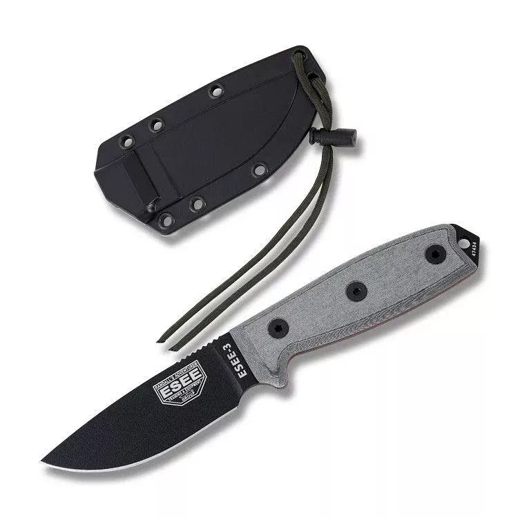 ESEE 3-B - Gray Micarta Handles - 1095 Blade - ESEE3PB