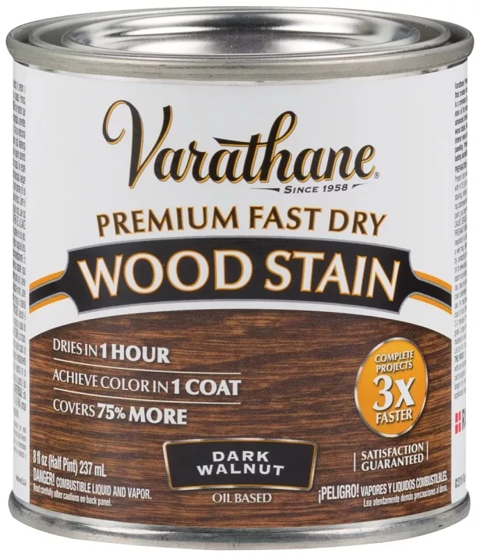 Fast Dry Oil-based Interior Wood Stain Dark Walnut 0.5 Pint