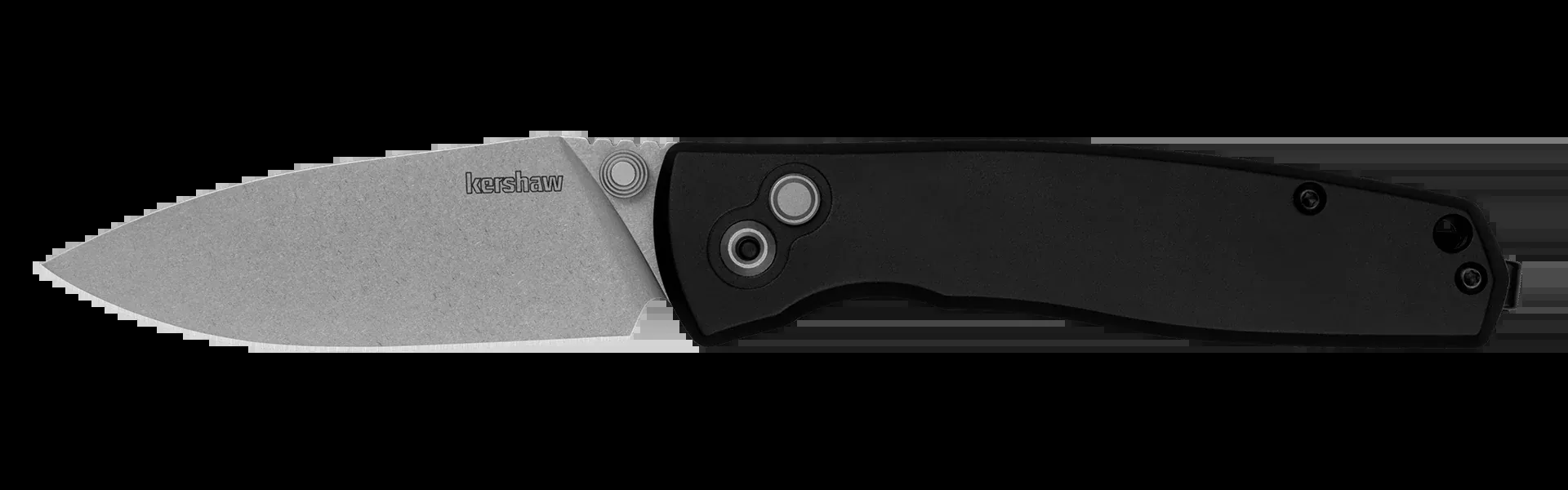 Kershaw Kindred - Button Lock - KVT Ball Bearings - D2 Steel - Black Aluminum Handle - 2053