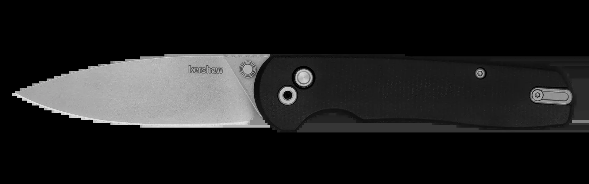 Kershaw Remnant- Button Lock - KVT Ball Bearings - D2 Steel - Black Linen Micarta Handle - 2054
