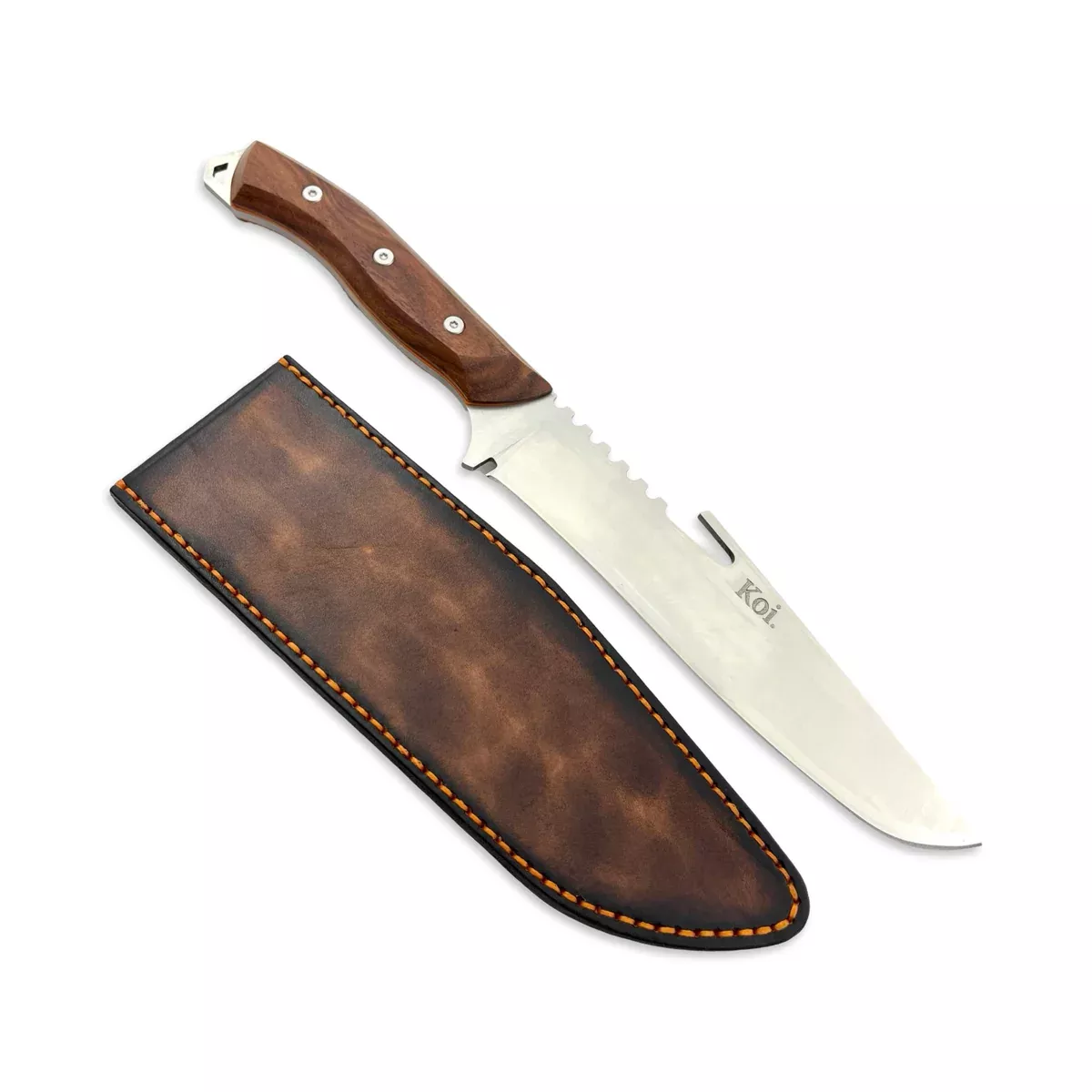 Koi Knives Bushman's Knife Red Gum Handle w/ Kangaroo Leather Sheath