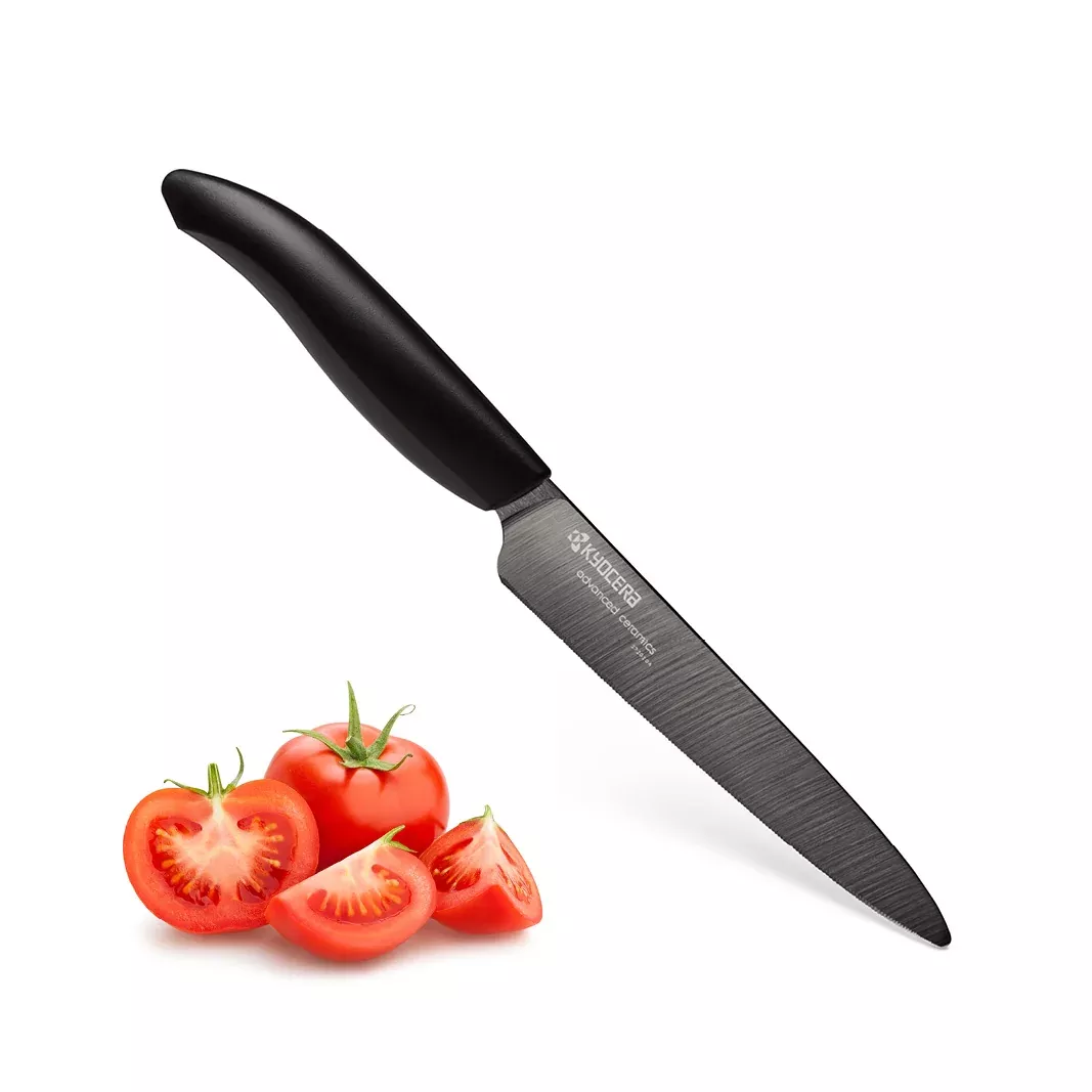 Kyocera Revolution 5" Micro Serrated Tomato Knife Black Blade