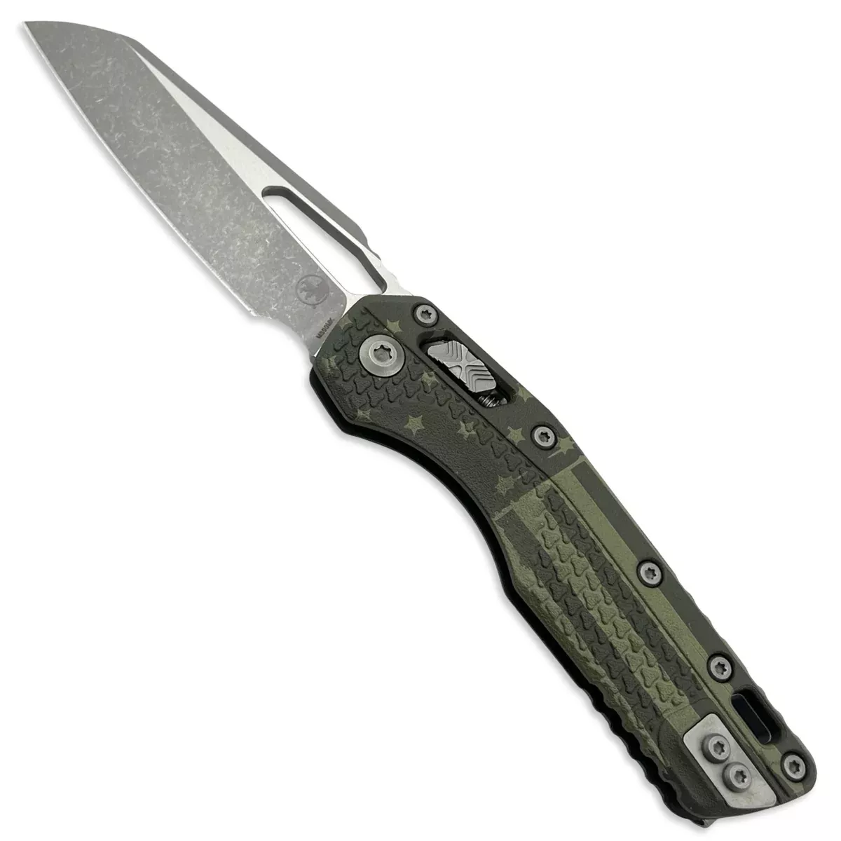 Microtech 210T-10APPMODFLAG - MSI S/E Tri-Grip Polymer OD Green Flag Apocalyptic Standard