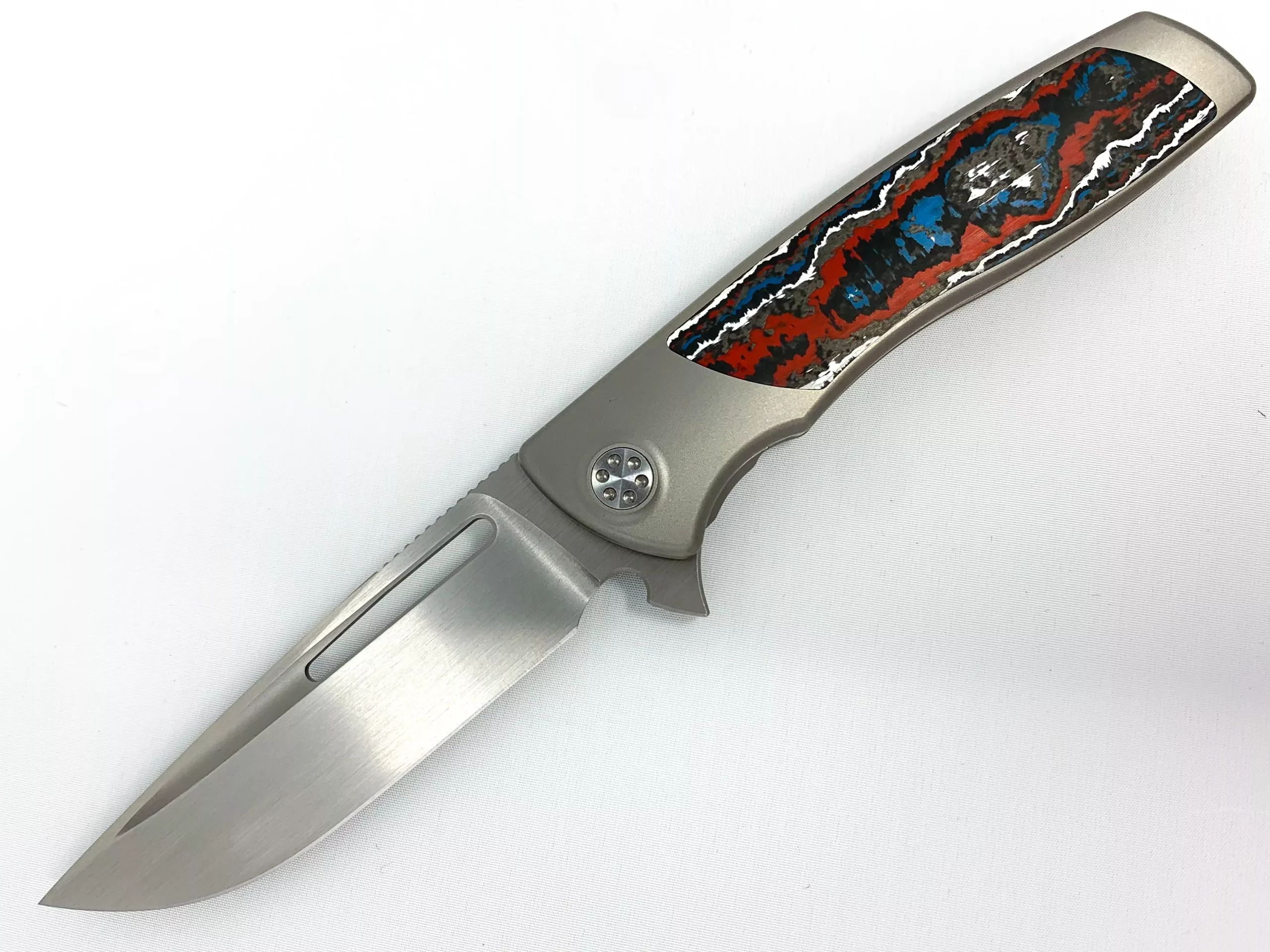 Sharp By Design Mini Evo - M390 Drop Point Blade - Fat Carbon "Nebula" Inlay - Titanium Handle - CLOSEOUT