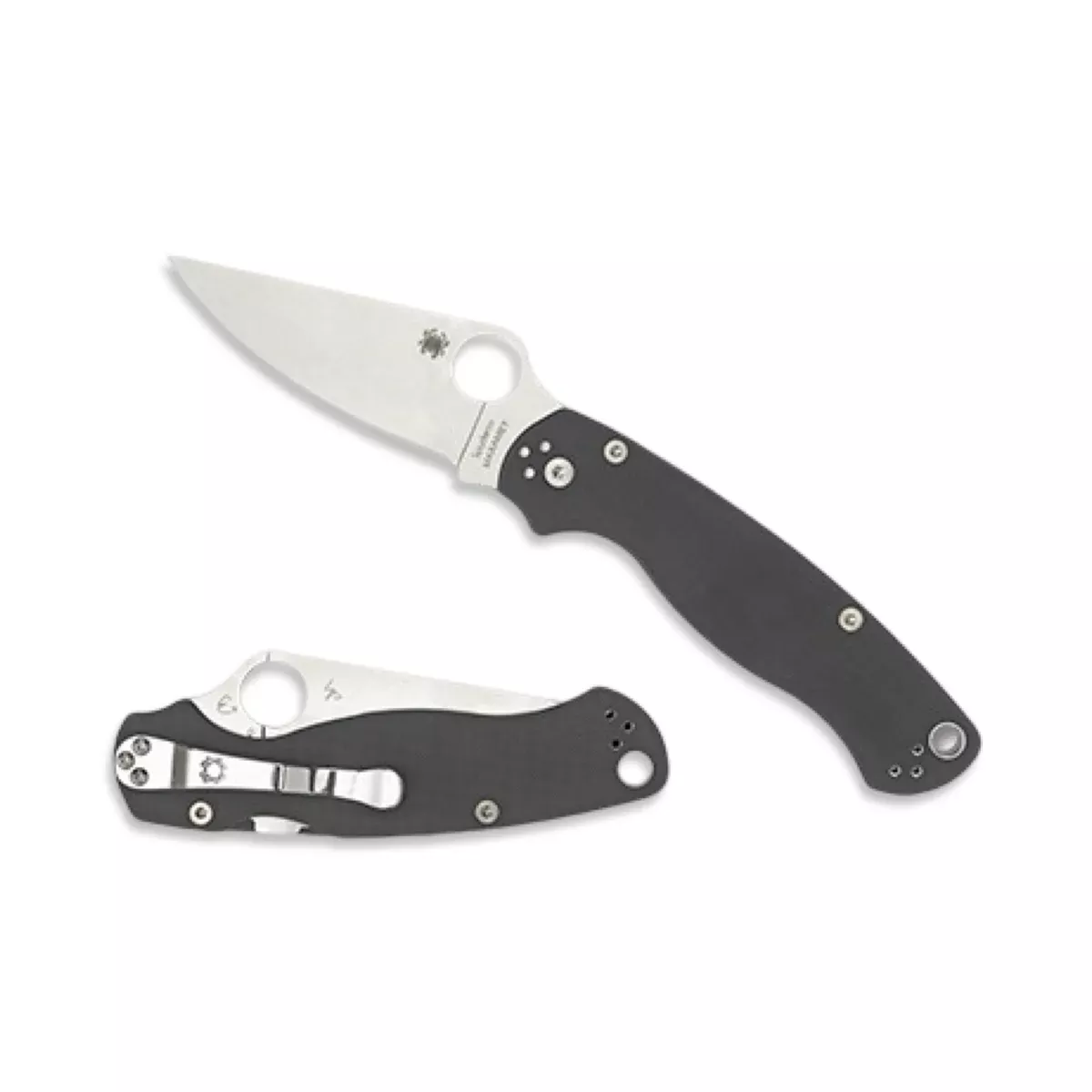 Spyderco C81GPDGY2 - Paramilitary 2 Dark Gray G10 Maxamet Plainedge