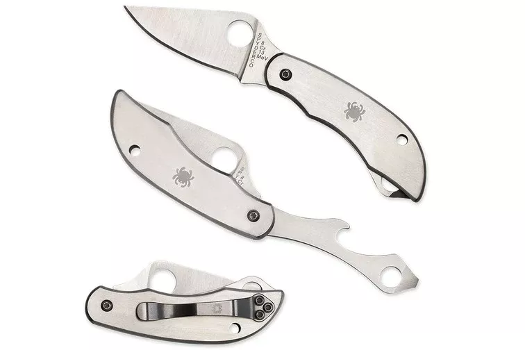 Spyderco ClipiTool Bottle Opener/Screwdriver - Stainless Steel Handles -8Cr13MoV Blade - C175P