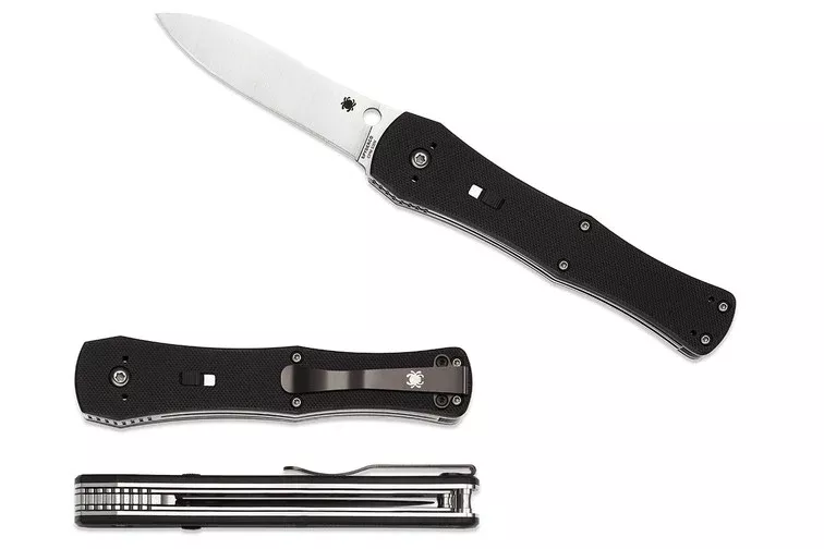 Spyderco Janisong - Black G-10 Handles - S30V Satin Spear Point Blade - C191GP