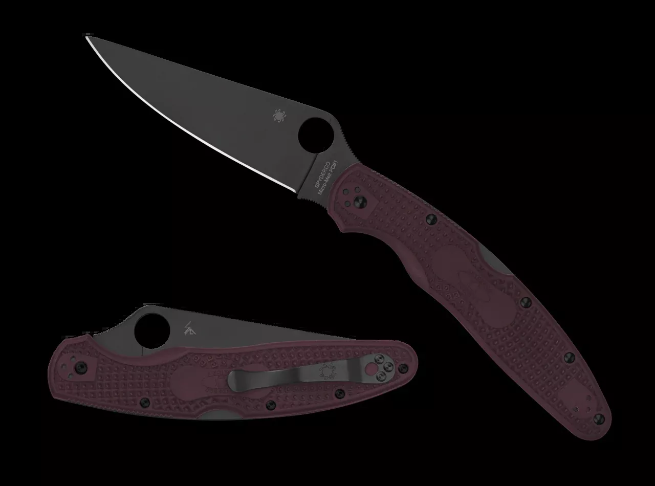 Spyderco Police 4 - Sprint Run - Burgundy FRN - CTS-PD#1 Blade - C07BGBKP4