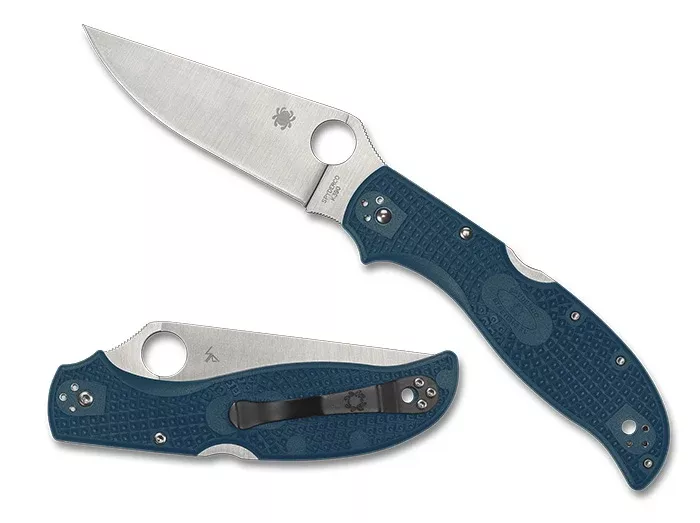 Spyderco Stretch 2 XL Lightweight- Blue FRN - Plain Edge K390 Blade - C258FPK390