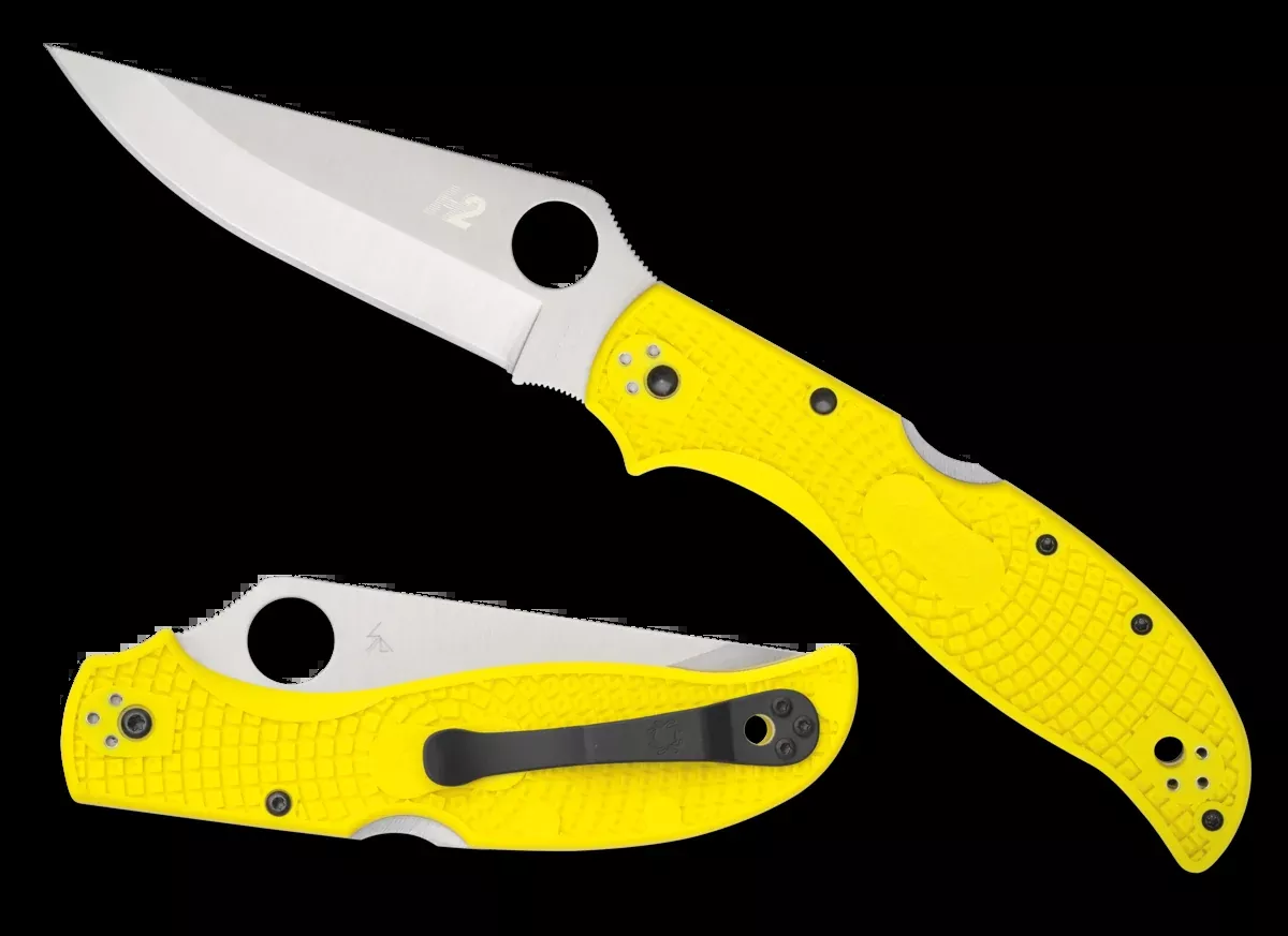 Spyderco Stretch 2 XL Lightweight Salt- Yellow FRN - Plain Edge H2 Blade - C258PYL