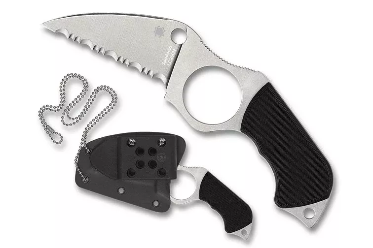 Spyderco Swick 5 - Black G-10 Handles - Serrated LC200N Blade - FB14S5