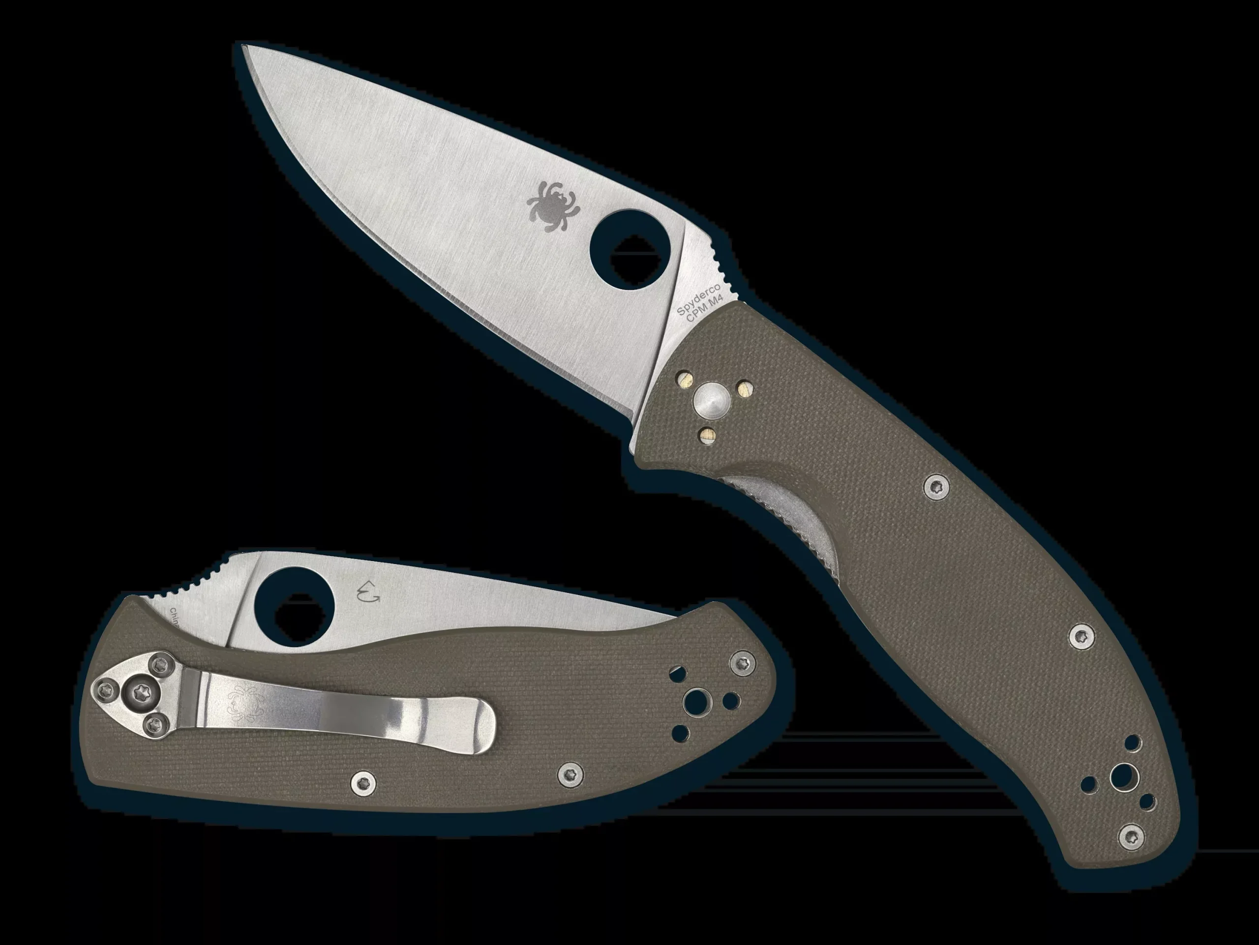 Spyderco Tenacious - Plain Edge CPM-M4 - Brown G10 - C122GBNM4P - CLOSEOUT