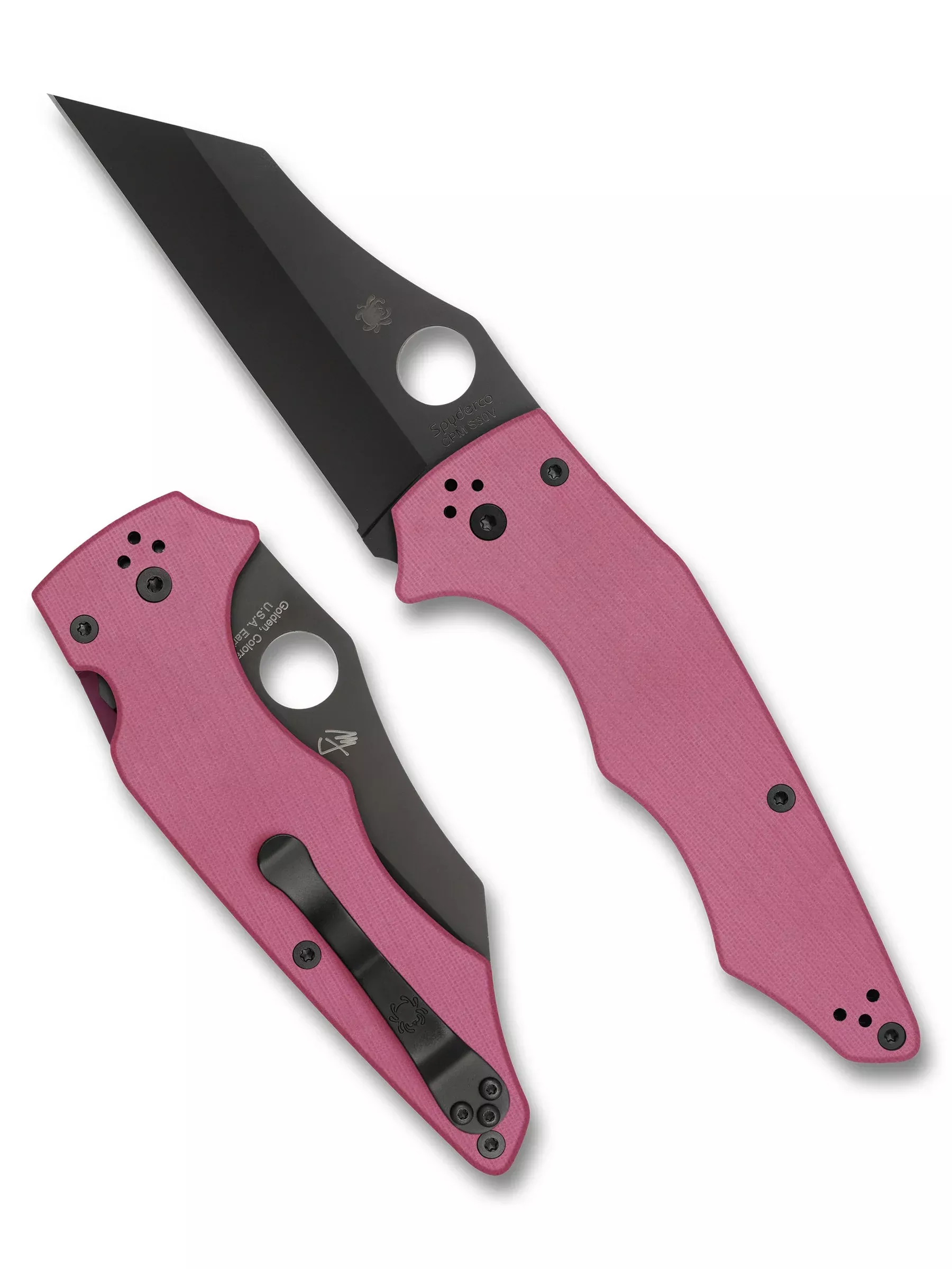 Spyderco YoJumbo™ Sprint Run - Pink G-10 Handles - DLC S30v Blade - C253GPNBKP