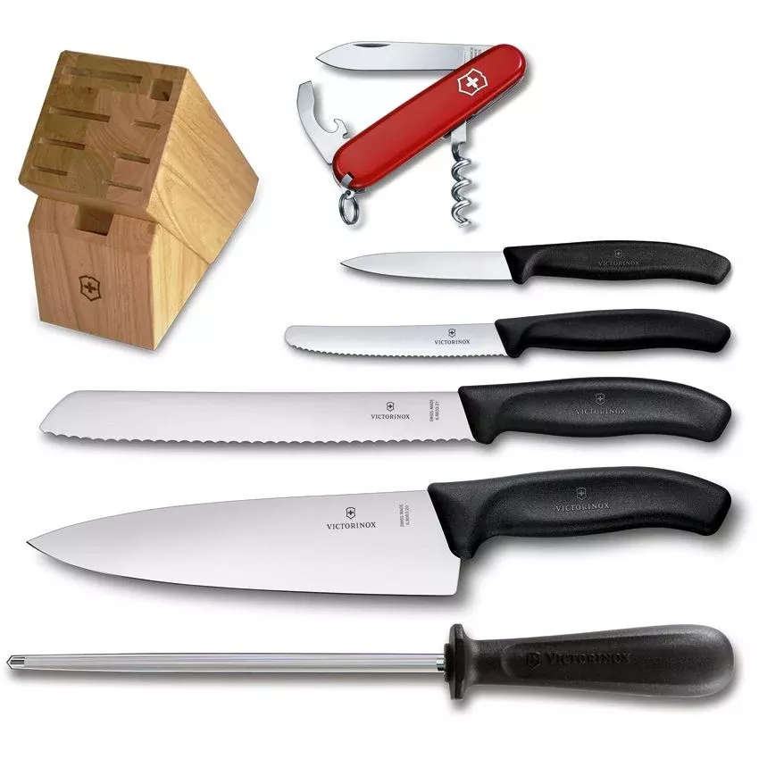 Victorinox 7 Piece Block Set w/ Waiter Knife