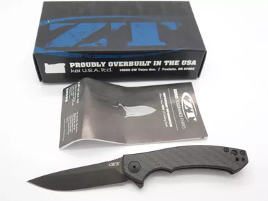 ZT Zero Tolerance 0450CF Black DLC Carbon Fiber Framelock Folding Pocket Knife