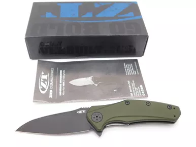 ZT Zero Tolerance 0770ODBLK S35VN Green Handle Assisted Folding Knife